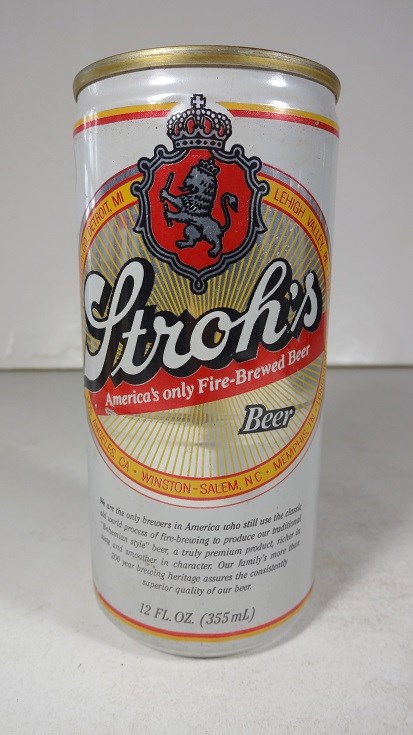 Stroh's Beer - T12 - white - Click Image to Close